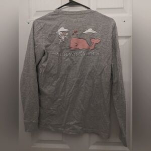 Vineyard Vines Cupid Grey Long Sleeve Unisex Tee For Kids (L)